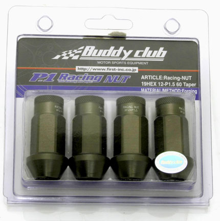 BUDDY CLUB WHEEL NUT IN PACKS OF 4 - ALUMINIUM 17MM  HEX / BC-NUT-125