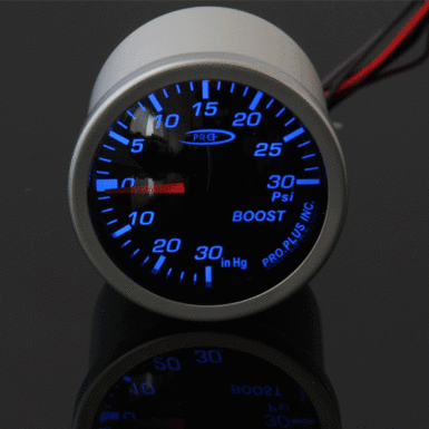 52mm BOOST GAUGE PSI -  SMOKED LENS - BLUE WHITE LED / PP-31307-2BW