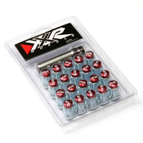 XXR LUG NUT 7 SIDED NUTS + KEY  M12x1.5 RED PACK OF 20 / XR-NUT-F7E15R