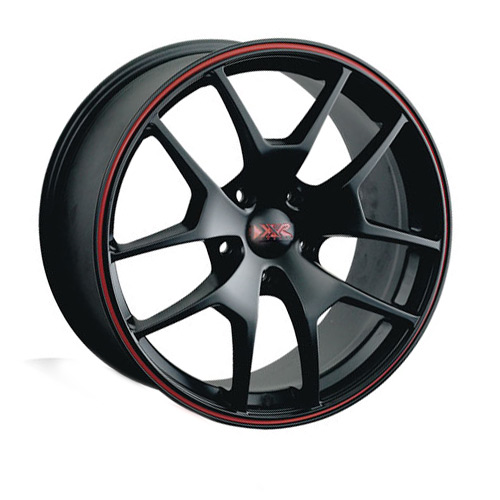 XXR 518  15x5.5 INCH - ET40 - 114.3x5 PCD - MATT BLACK+ RED PINLINE / XR518P-1555-2BR