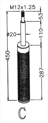 D2 RACING SPORT REPLACEMENT STRUT TYPE C 52mm ( CLICK - SEE DESCRIPTION) / D2-WP-C52