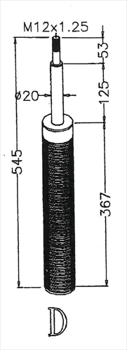 D2 RACING SPORT REPLACEMENT STRUT TYPE D 52mm ( CLICK - SEE DESCRIPTION) / D2-WP-D52