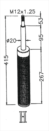 D2 RACING SPORT REPLACEMENT STRUT TYPE H 52mm ( CLICK - SEE DESCRIPTION) / D2-WP-H52