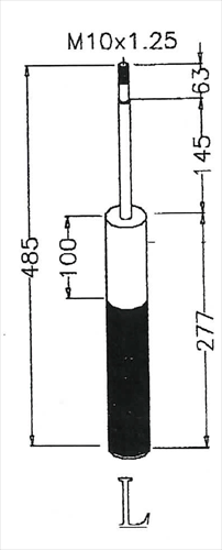 D2 RACING SPORT REPLACEMENT STRUT TYPE L SMALL ( CLICK - SEE DESCRIPTION) / D2-WP-LS