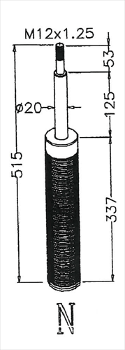 D2 RACING SPORT REPLACEMENT STRUT TYPE N 52mm ( CLICK - SEE DESCRIPTION) / D2-WP-N52