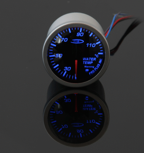 52mm WATER TEMP GAUGE - 120 DEG C  - SMOKED LENS -  BLUE WHITE LED LIGHTS / PP-31304BW