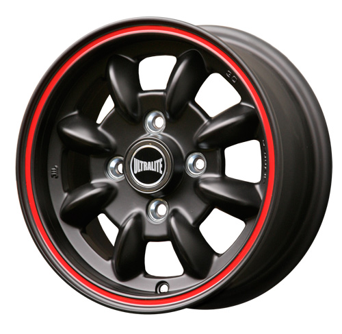 ULTRALITE MINI WHEELS - 12x5J - ET30 -  4X101.6 PCD - BLACK WITH RED PINLINE / ULML1BR