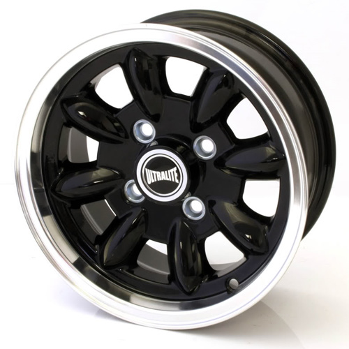 ULTRALITE MINI WHEELS 12x5.5J - ET20 - 4x101.6 PCD - GLOSS BLACK + MACHINED LIP / ULML1PBK