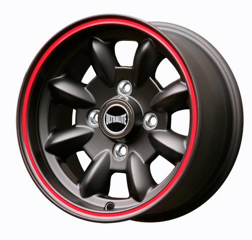 ULTRALITE MINI WHEELS 12x5.5J - ET20 - 4x101.6 PCD - MATT BLACK + RED PINLINE / ULML1PBR