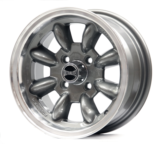 ULTRALITE MINI WHEELS 13x7J - ET10 - 4x101.6 PCD - GUN GREY WITH POLISHED RIM / SPML3GM-L