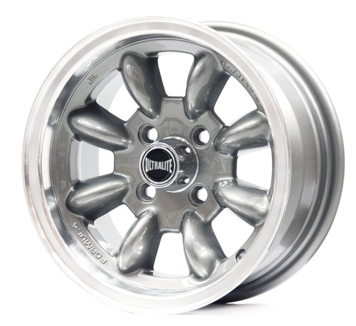 ULTRALITE MINI WHEELS 13X6J - ET10 - 4x101.6 PCD - GUN GREY POLISHED RIM / SPML2GML