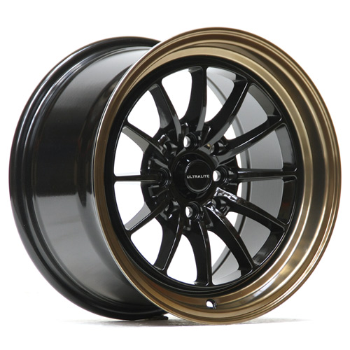 ULTRALITE UL12 - 15 x 8.25 INCH - ET20 - 100+114.3x4 PCD - BLACK + BRONZE COPPER / UL12-1582-1BB