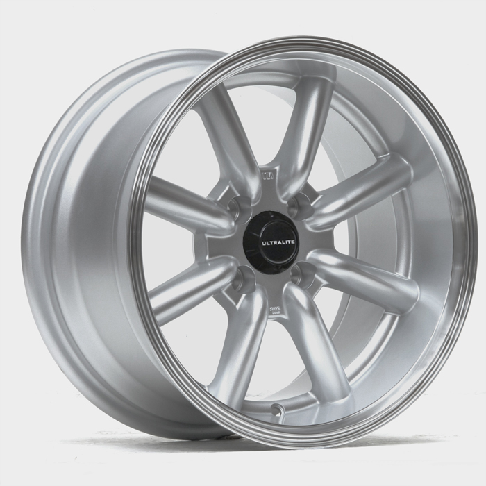 ULTRALITE TB - 15x8 INCH - ET0 - 100x4 PCD -  SILVER  / POLISHED RIM / ULTB-1580-1S