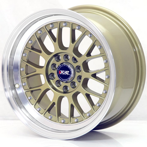 XXR 521  16 X 8  ET20  GOLD / POLISHED LIP  4 X 100 / 114.3 / XR521-1680-1GL