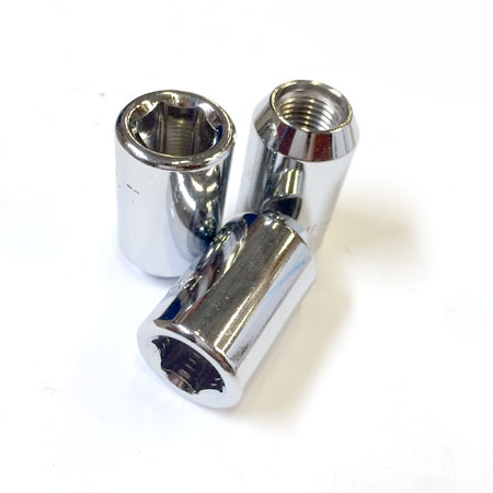 CHROME TUNER WHEEL NUT M12  X 1.5MM  - SINGLE NUT - BULK PURCHASE / YT-ANO-34-150